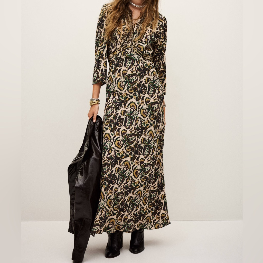 Ba&Sh Onoa Printed Mid-Maxi Dress